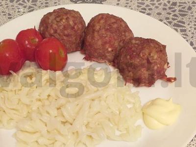 Orkaitėje kepami mėsos kukuliai su garnyru pagrindine nuotrauka