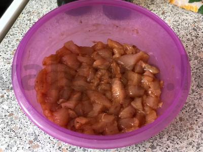 Funchose su vištiena ir daržovėmis Žingsnis 1