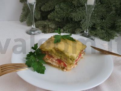 Cukinijų lazanija su žirnių padažu pagrindine nuotrauka