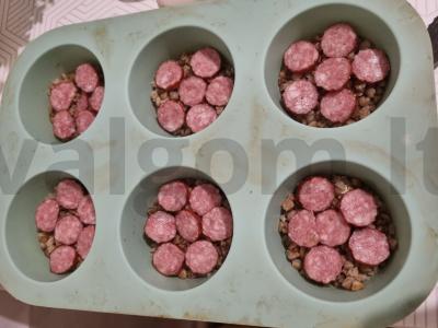 Grikių bandelės su medžioklinėmis dešrelėmis Žingsnis 1