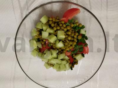 Sultingos salotos su žaliaisiais pomidorais Žingsnis 2