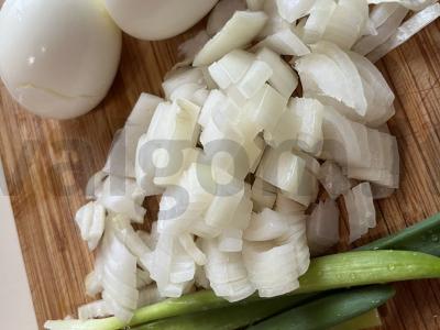 Kiaušinių ir svogūnų paplotėliai per 15 minučių Žingsnis 3