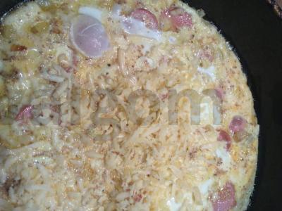 Omletas su dešra ir sūriu "Mažieji džiaugsmai" Žingsnis 6