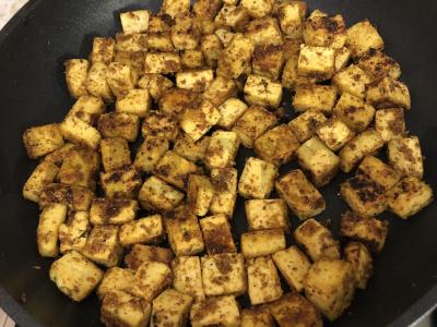 Veganiškos salotos su "vištiena". Žingsnis 5