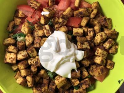 Veganiškos salotos su "vištiena". Žingsnis 6