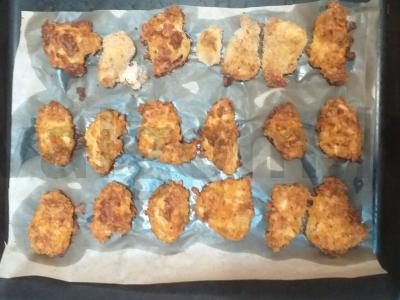 Nuggets su puriu traškučių apkepu Žingsnis 5