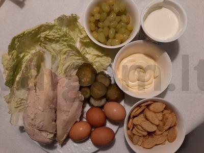 Salotos "Slimness" su vištienos krūtinėle Žingsnis 1