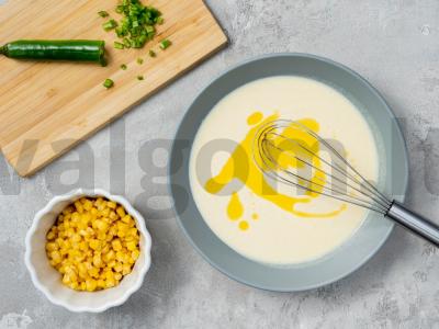 Naminiai kukurūzų vafliai vaflinėje Žingsnis 1