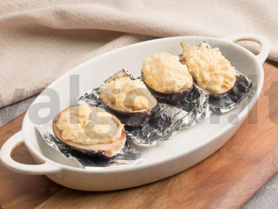 Mini baklažanų užkandis su kiaušiniu ir sūriu Žingsnis 3