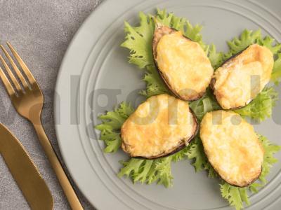 Mini baklažanų užkandis su kiaušiniu ir sūriu Žingsnis 4