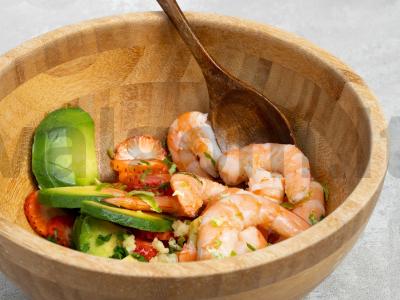 Salotos su braškėmis ir krevetėmis Žingsnis 2