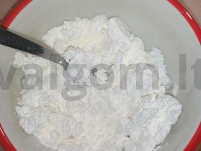 Varškės ir mėlynių PP desertas su aštriu cinamonu Žingsnis 1