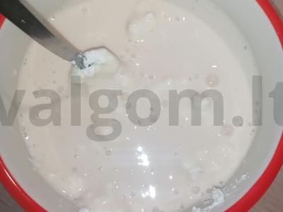 Varškės ir mėlynių PP desertas su aštriu cinamonu Žingsnis 4