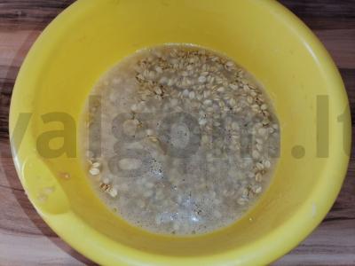 Bulvių ir avižinių dribsnių paplotėliai su dešra Žingsnis 1