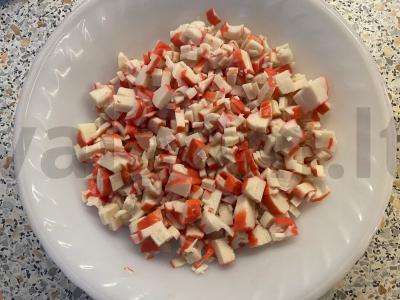 Krabų tartaletės salotos. Žingsnis 2