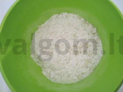 Naminiai avižiniai sausainiai su medumi ir kokoso drožlėmis Žingsnis 1