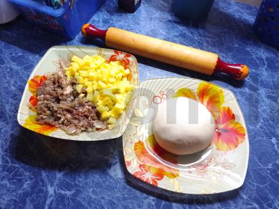 Mantas su mėsa ir bulvėmis Žingsnis 2