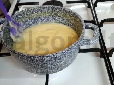 Saldi pieniška kukurūzų košė Žingsnis 5