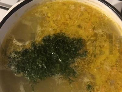 Rusiško stiliaus šči su žalumynais ir vištiena pagrindine nuotrauka