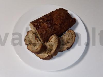 Grybai su malta kiauliena pagrindine nuotrauka