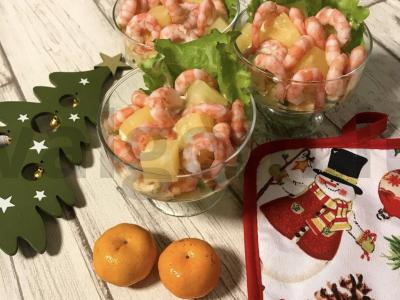 Kokteilinės salotos su krevetėmis ir ananasais Žingsnis 8
