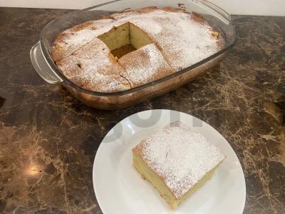 Skanus vanilinis pyragas su obuoliais pagrindine nuotrauka