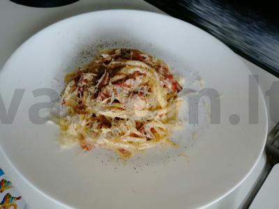 Carbonara su parmezanu pagrindine nuotrauka