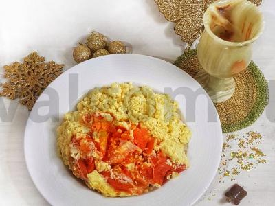 Auksinių žiedadulkių sorų ir batatų patiekalas Žingsnis 4