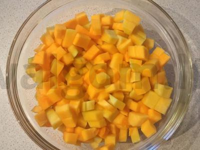 Zebra varškės ir moliūgų apkepas Žingsnis 1