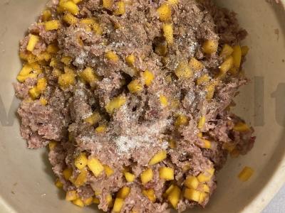 Mantas su moliūgais ir kiaulienos bei jautienos malta mėsa Žingsnis 3