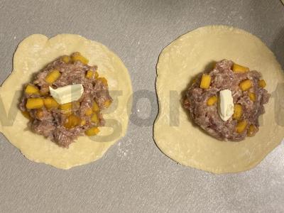 Mantas su moliūgais ir kiaulienos bei jautienos malta mėsa Žingsnis 4