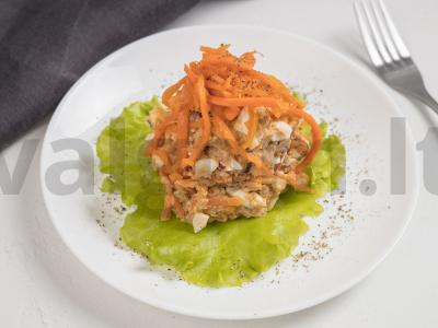 Žuvies pašteto salotos su korėjietiškomis morkomis Žingsnis 5