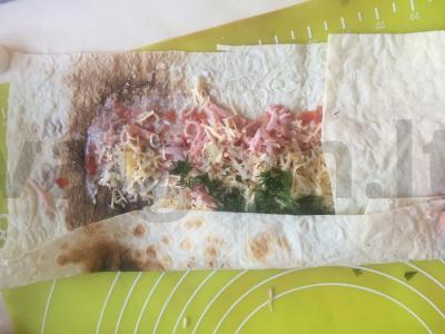 Pita su sūriu ir dešra Žingsnis 4