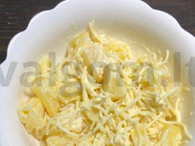 Ananasų ir česnakų salotos. Žingsnis 3