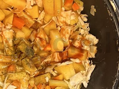 Troškintos bulvės su kopūstais Žingsnis 6