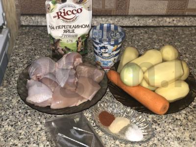 Bulvės su vištiena rankovėje Žingsnis 1