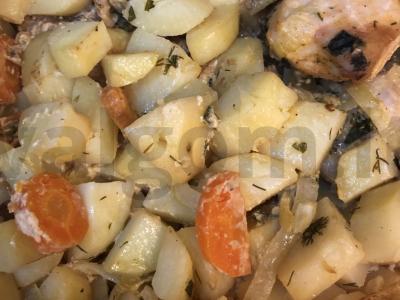 Bulvės su vištiena rankovėje Žingsnis 6