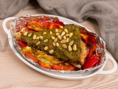 Ešerys, keptas su daržovėmis ir pesto padažu Žingsnis 5