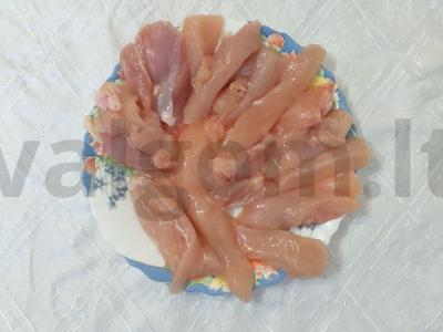 Vištienos juostelės džiūvėsėliuose Žingsnis 1