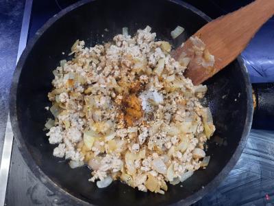 Makaronai, kepti su malta mėsa Žingsnis 4