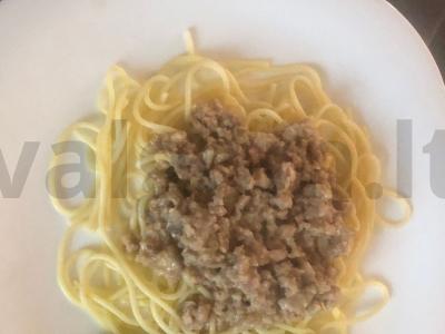 Makaronai su malta mėsa ir grybais Žingsnis 3