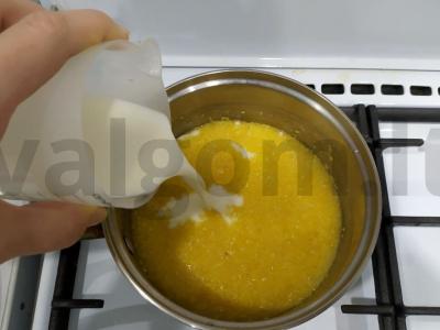 Kukurūzų košė su pienu ir vandeniu Žingsnis 3