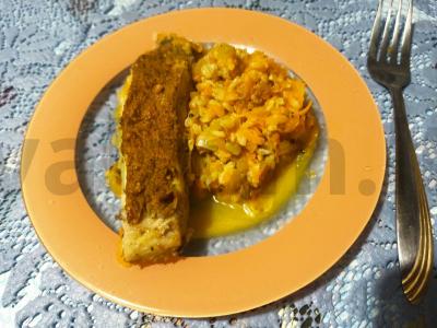 Menkė su rudaisiais ryžiais ir moliūgais pagrindine nuotrauka