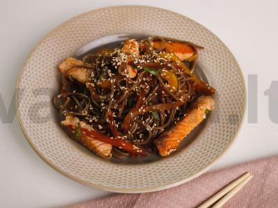 Soba su lašiša ir saldžiarūgščiu padažu Žingsnis 9