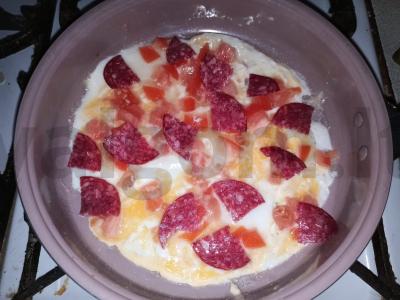 Mano tobula kiaušinienė su rūkyta dešra ir krapais Žingsnis 6