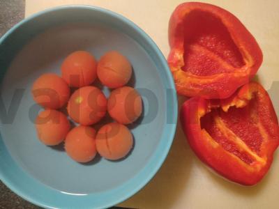 Kepta paprika su sūriu ir pomidorais Žingsnis 1