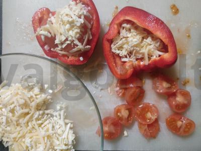 Kepta paprika su sūriu ir pomidorais Žingsnis 3