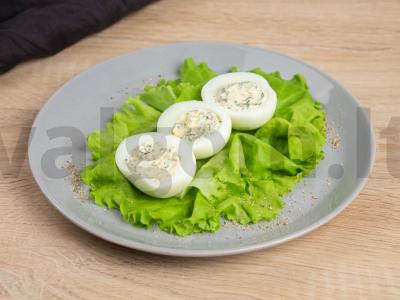 Kiaušiniai, įdaryti varškės sūriu ir česnakais Žingsnis 5