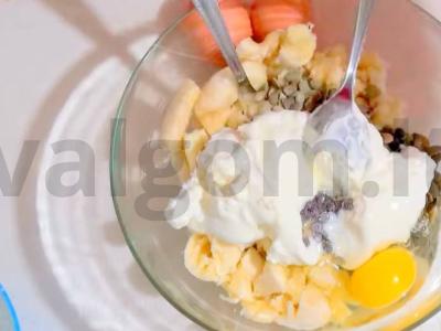 Bananų duona su šokolado lašais ir moliūgų sėklomis Žingsnis 5
