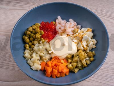 "King-style Olivier" su kalakutiena Žingsnis 7